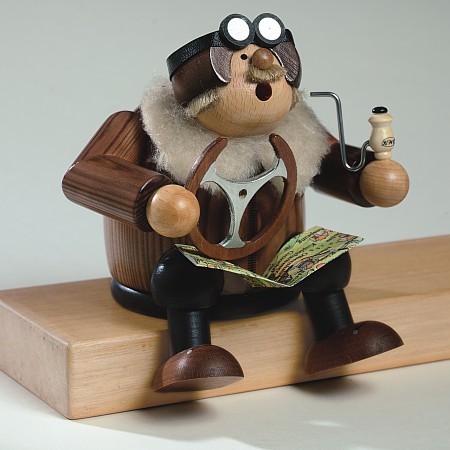 KWO Räuchermann Erzgebirge Kantenhocker Pilot 15cm