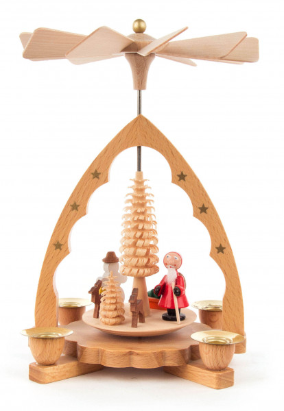 Dregeno Erzgebirge - Pyramide Nikolaus natur, für Kerzen Ø 10 mm