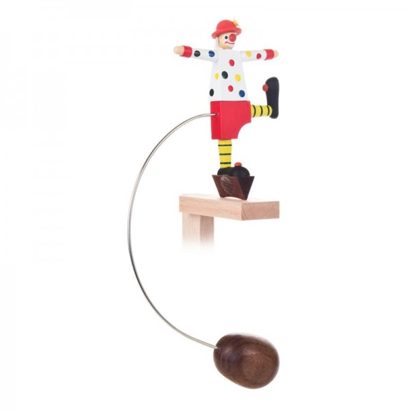 Dregeno Erzgebirge - Miniatur-Schaukelfigur Clown, sortiert
