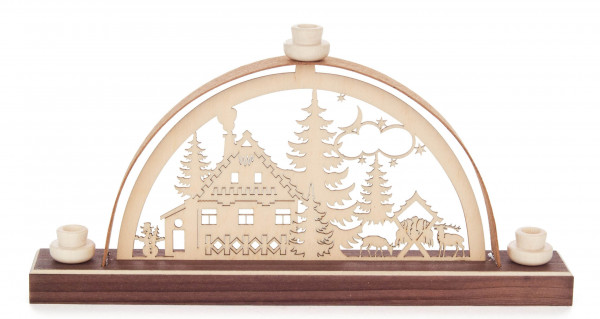 Dregeno Erzgebirge - Mini-Schwibbogen Waldhaus