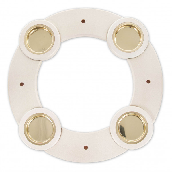 Dregeno Erzgebirge - Vario-Tischleuchter 24 cm weiß/gold für Teelichte
