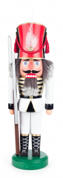 Dregeno Erzgebirge - Nussknacker Soldat weiß, 38 cm