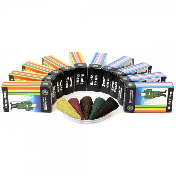 Original Crottendorfer Räucherkerzen - 10x5 Sparpack - Bunte Riesen
