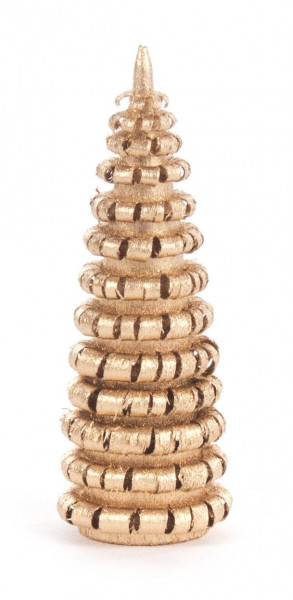 Dregeno Erzgebirge - Ringelbäumchen ohne Stamm, vergoldet, 6 cm