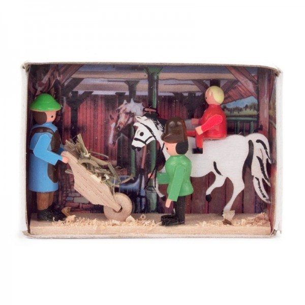 Dregeno Erzgebirge - Miniatur-Zündholzschachtel Pferdestall
