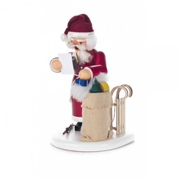 Dregeno Erzgebirge - Räuchermann Weihnachtsmann mit Geschenken - 20cm