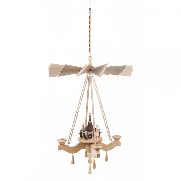 Dregeno Erzgebirge - Deckenpyramide mit Seiffener Pyramide und Kurrende - 63cm