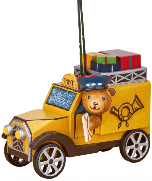 Hubrig Baumbehang Postauto mit Teddy