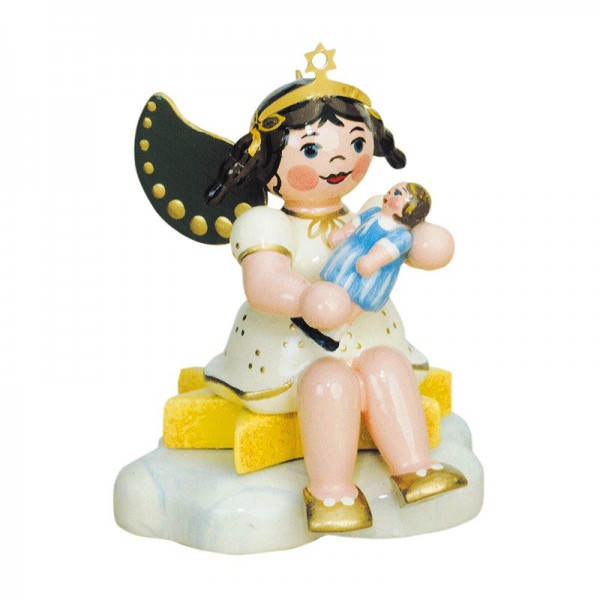 Hubrig Geschenke-Engel Engel mit Puppe sitzend 6,5cm