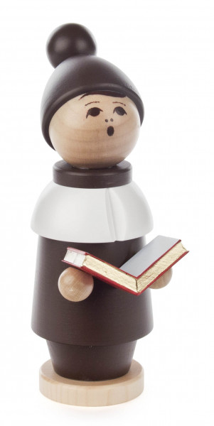 Dregeno Erzgebirge - Kurrendefigur braun mit Buch, klein