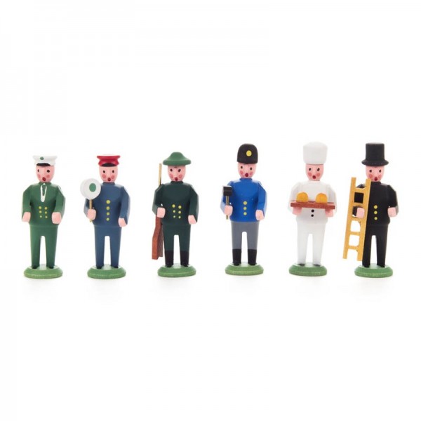 Dregeno Erzgebirge - Miniatur-Berufsgruppe Satz 1 mit 6 Figuren