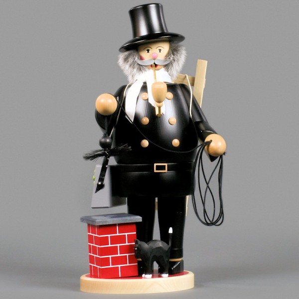 Dregeno Erzgebirge - Räuchermann Schornsteinfeger am Schornstein - 45cm