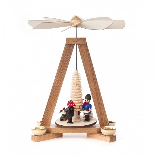Dregeno Erzgebirge - Pyramide klein mit Weihnachtsmann und Striezelkinder - 23cm