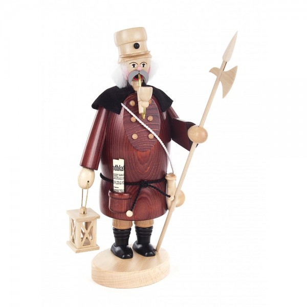 Dregeno Erzgebirge - Räuchermann Nachtwächter, natur - 23cm