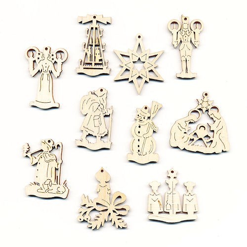 Lenk & Sohn 10er-Set Baumbehang 5cm Gemischte Motive