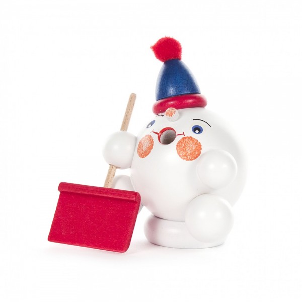 Dregeno Erzgebirge - Miniatur-Räucherfigur Schneeball mit Schippe - 8cm