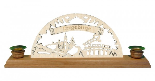 Lenk & Sohn Kerzenständer Erzgebirge 2-flammig Eisenbahn