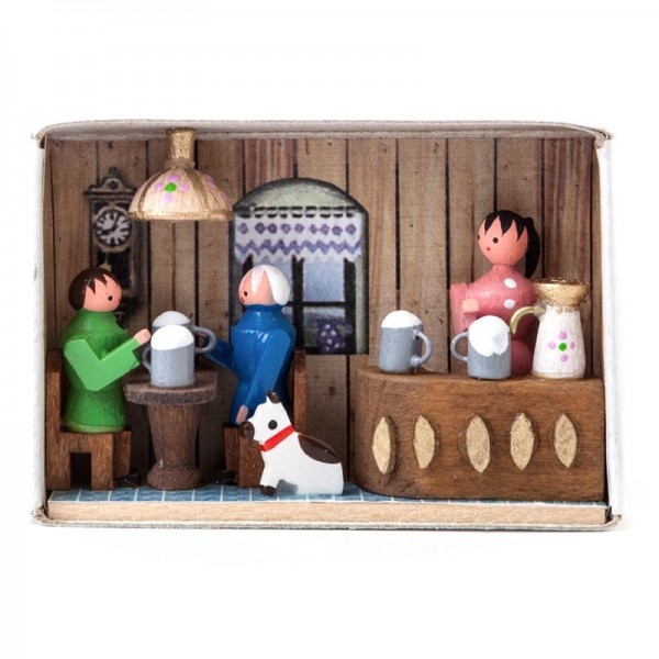 Dregeno Erzgebirge - Miniatur-Zündholzschachtel Stammtisch