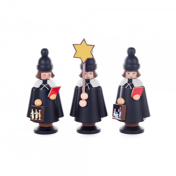 Dregeno Erzgebirge - Kurrendefiguren 3er-Gruppe, schwarz - 14cm