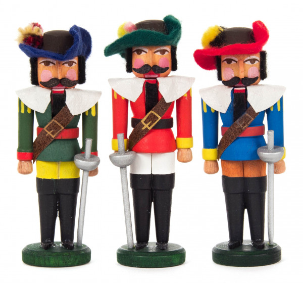 Dregeno Erzgebirge - Mini-Nussknacker Musketiere, 7,5 cm (3)