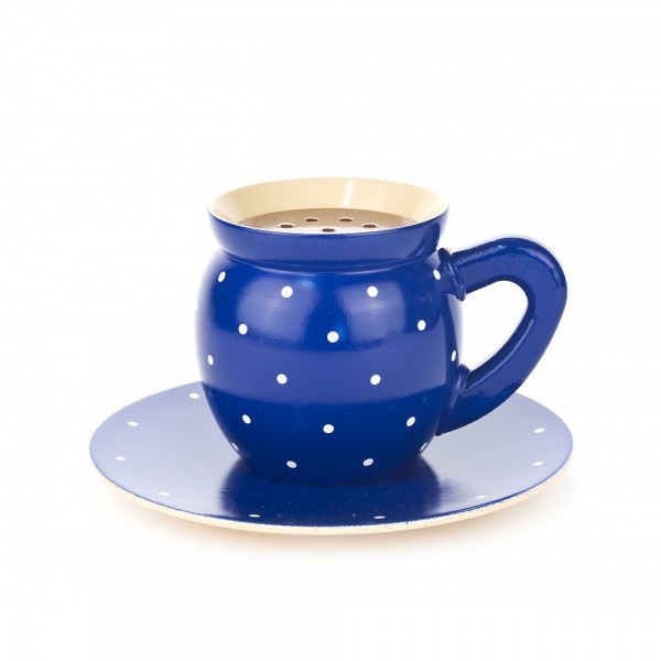 Dregeno Erzgebirge - Dampfende Kaffeetasse, blau - 10cm