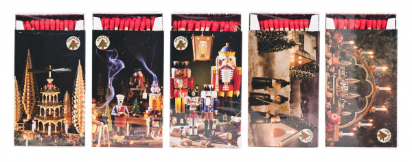 Dregeno Erzgebirge - Kaminhölzer in Präsentationsschachtel, Weihnachtsmotive sortiert (UK 48)