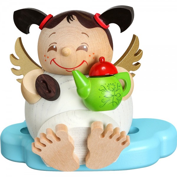 Seiffener Volkskunst Neuheit - Kugelräucherfigur Kaffeeengel