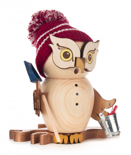 Dregeno Erzgebirge - Räucherfigur Eule Schneefeger
