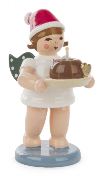 Dregeno Erzgebirge - Weihnachtsengel mit Kuchen und Mütze