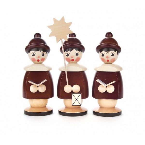 Dregeno Erzgebirge - Kurrendefiguren groß 3er-Gruppe, 25cm - natur