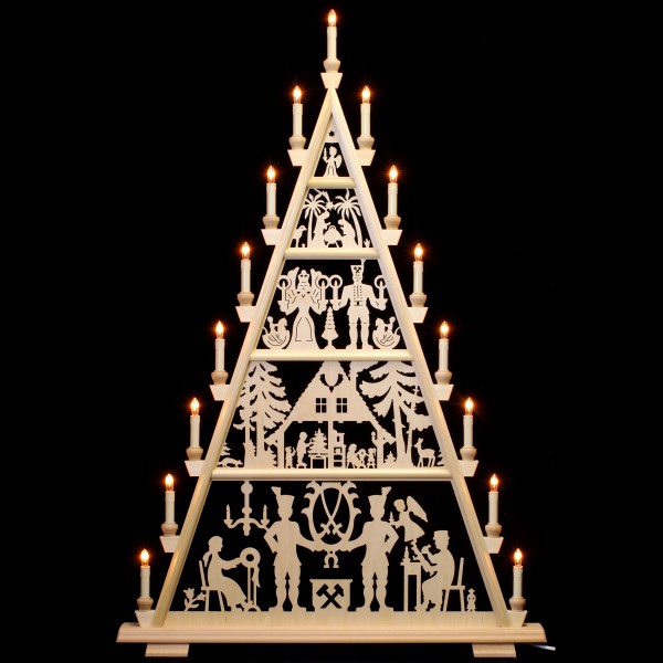 Holzkunst Niederle - Lichterspitze 5 Etagen - Schneeberger Motiv