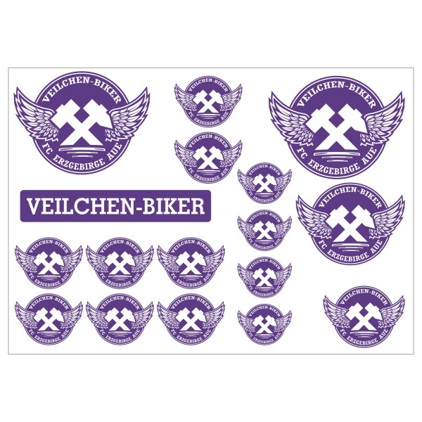 Veilchenbiker Aufkleberset A4