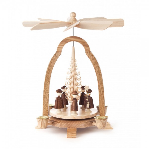 Dregeno Erzgebirge - Pyramide klein mit Kurrende, für Kerzen - 25cm