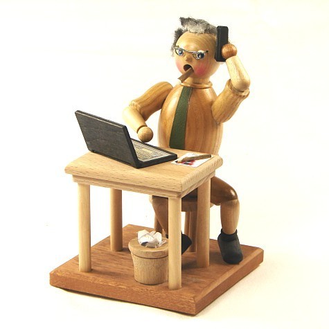 HELA Räuchermann Computerfan am Tisch 17cm