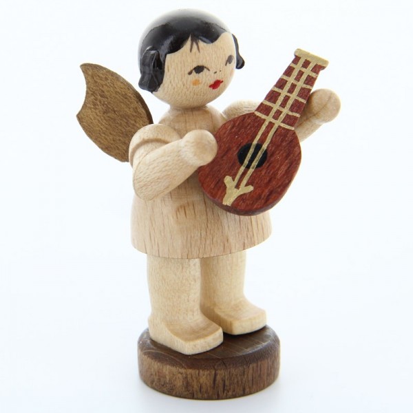 Uhlig Engel stehend mit Mandoline, natur, handbemalt
