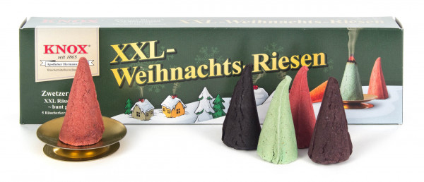 Dregeno Erzgebirge - KNOX Räucherkerzen XXL-Weihnachtsriesen (5), inkl. Glimmschale (VE 20)