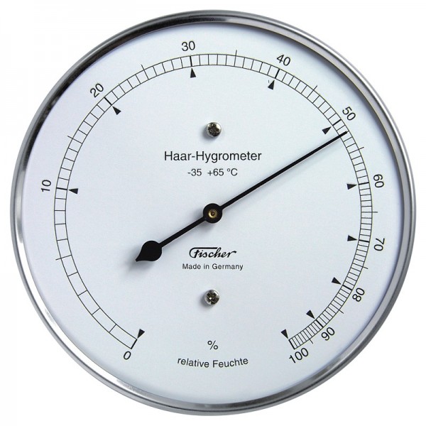 Fischer Präzis Haar-Hygrometer im Edelstahlgehäuse