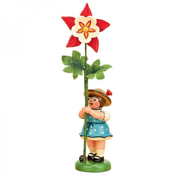 Hubrig Blumenmädchen 11 cm Blumenkind mit Akelei