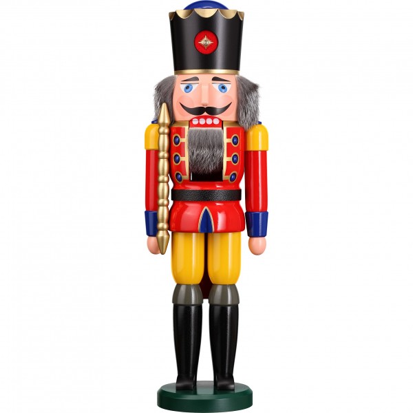 Seiffener Volkskunst Nussknacker Grossfigur - König Rot 50cm