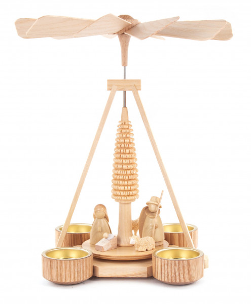 Dregeno Erzgebirge - Pyramide mit Christi Geburt, für Teelichte