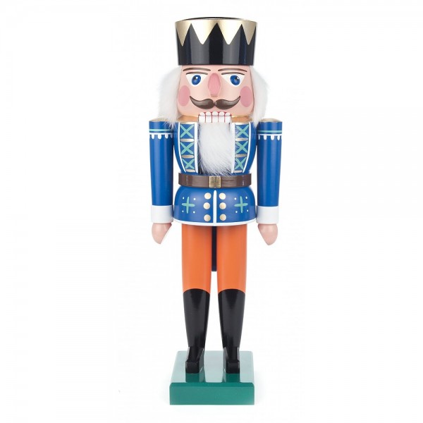 Dregeno Erzgebirge - Nussknacker König blau/orange - 36cm