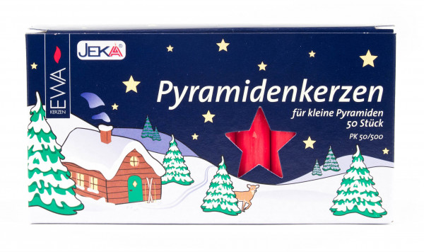Dregeno Erzgebirge - Pyramidenkerzen 14 mm, rot (50)
