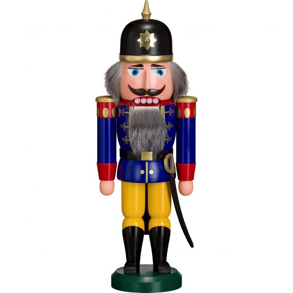 Seiffener Volkskunst Nussknacker Gross - Soldat Blau 38cm