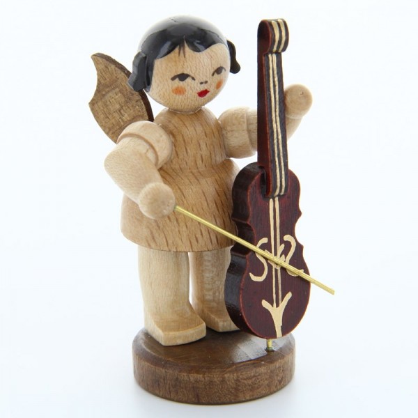Uhlig Engel stehend mit Cello, natur, handbemalt