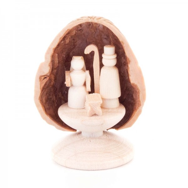 Dregeno Erzgebirge - Miniatur in Walnuss-Schale, Christi Geburt