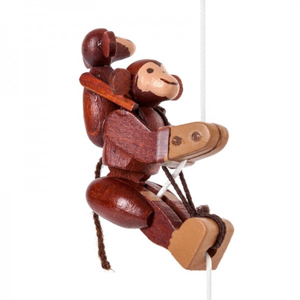 Dregeno Erzgebirge - Miniatur-Kletterfigur Affe mit Kind