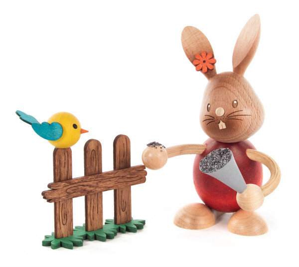 Dregeno Erzgebirge - Hase »Stupsi« mit Vogel
