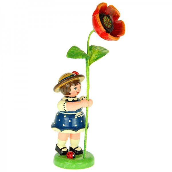 Hubrig Blumenmädchen 11cm Blumenkind mit Mohnblume
