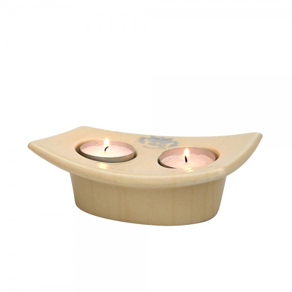 Restposten - Keramik Teelichthalter Rambo 2, Champagner 15 x 7 x 5 cm