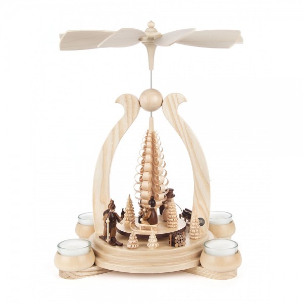 Dregeno Erzgebirge - Pyramide Winterzeit für Teelichter - 34cm